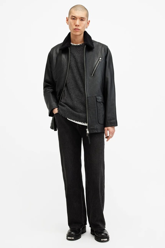 AllSaints sweter z wełną LUKA CREW M093KB