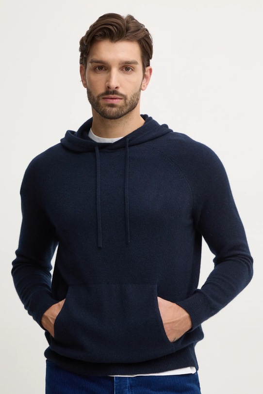 FROM FUTURE sweter kaszmirowy okrągły granatowy MPH00493