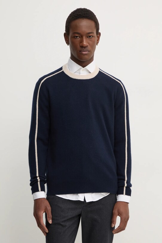 Светр з кашеміру FROM FUTURE тонкий темно-синій MPR02216