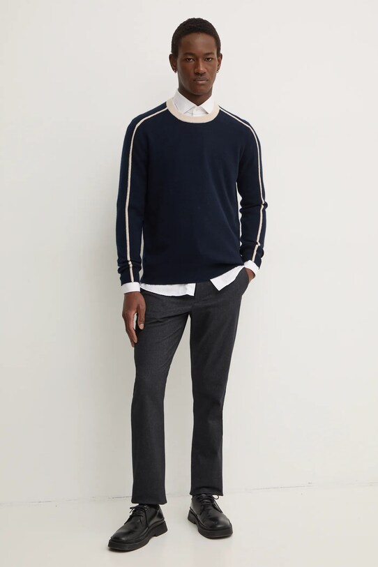 Светр з кашеміру FROM FUTURE MPR02216 темно-синій SS25