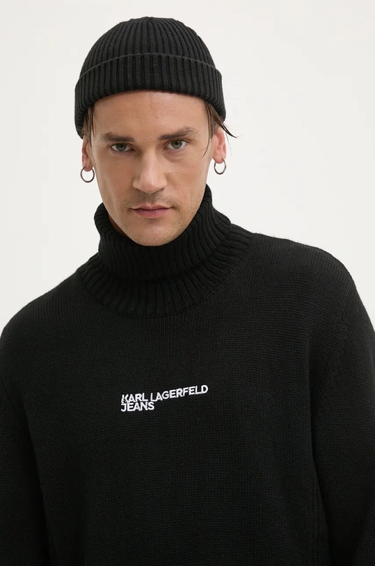 Karl Lagerfeld Jeans pulover de lana negru 246D2000