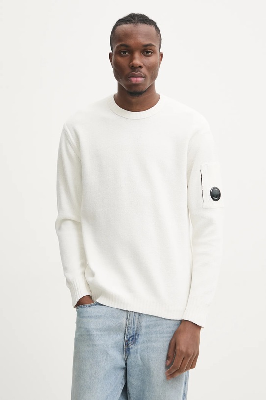 C.P. Company sweter bawełniany biały 17CMKN086A005558G