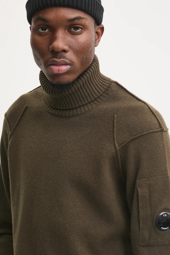 Вълнен пуловер C.P. Company зелен 17CMKN142A110149A