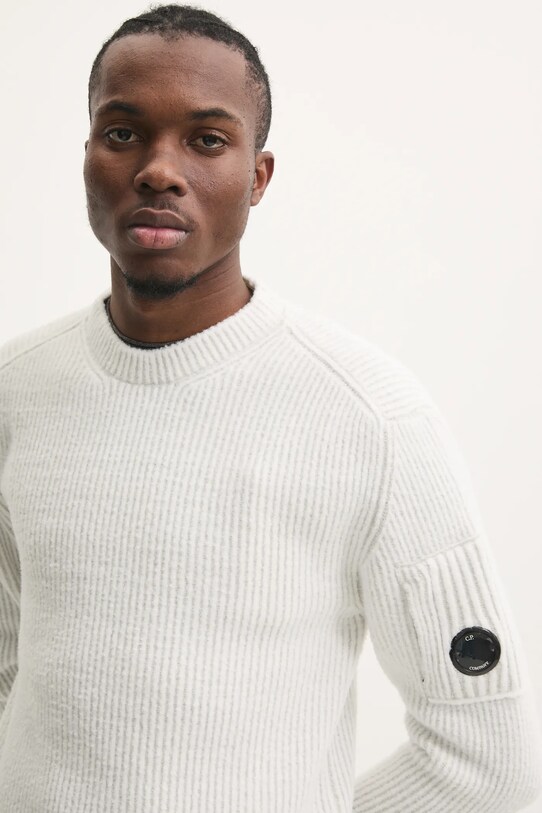 C.P. Company gyapjúkeverék pulóver fehér 17CMKN212A006170A