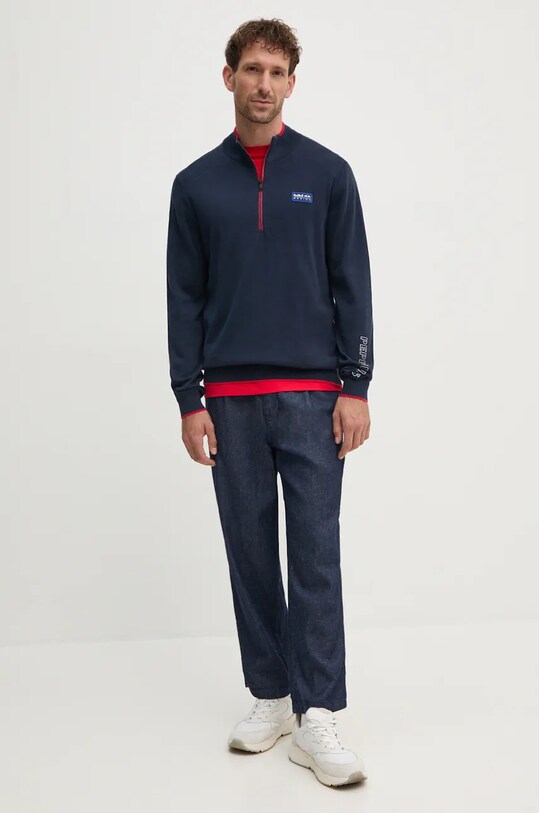 Хлопковый свитер Red Bull Racing x Pepe Jeans Red Bull Racing x Pepe Jeans RM700006 тёмно-синий AW24