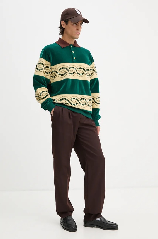 Drôle de Monsieur bluza Le Polo Sweat TressE E.PL133.CO171.DGN verde AW24