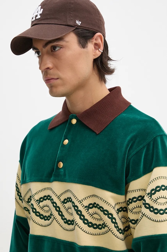 Drôle de Monsieur bluza Le Polo Sweat TressE verde E.PL133.CO171.DGN