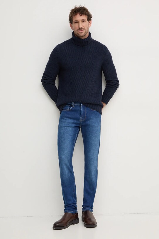 Sisley sweter z domieszką wełny 1176S200T granatowy AW24