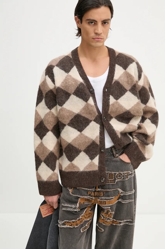 Won Hundred kardigan wełniany wełna brązowy 3206.11082