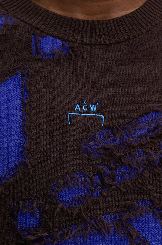 A-COLD-WALL* sweter wełniany Frontage Knit Crewneck ACWMK169 fioletowy