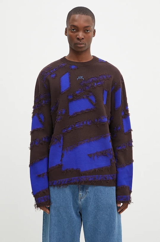 Вовняний светр A-COLD-WALL* Frontage Knit Crewneck круглий виріз блакитний ACWMK169