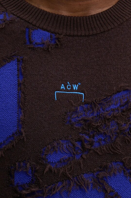 A-COLD-WALL* pulover de lână Frontage Knit Crewneck ACWMK169 albastru
