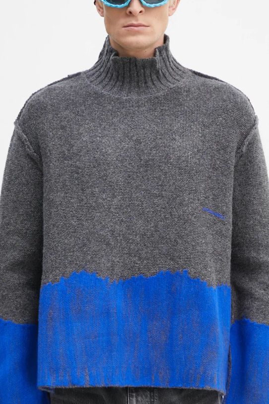 Μάλλινο πουλόβερ A-COLD-WALL* Saturate Knit High Neck γκρί ACWMK171