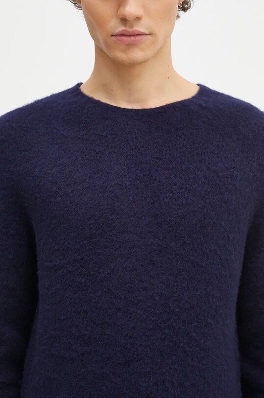 Vlněný svetr Norse Projects Birnir Brushed Lambswool námořnická modř N45.0520.7004