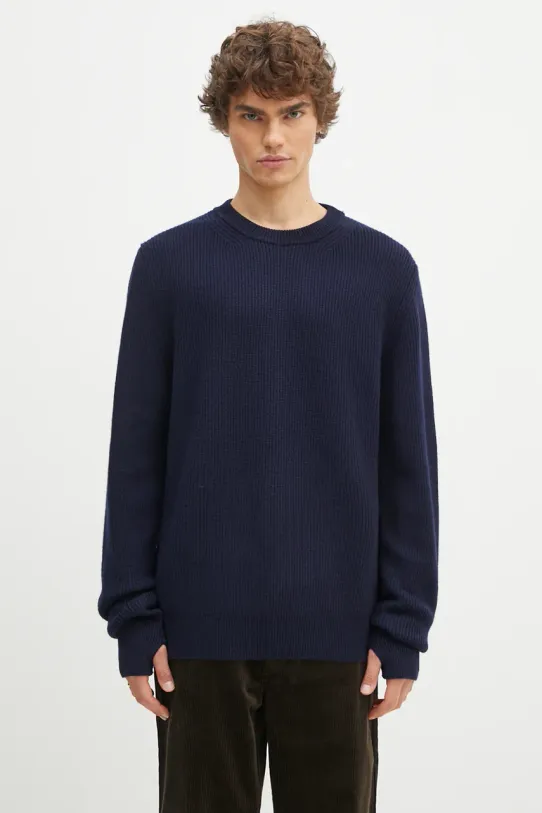 Вовняний светр Norse Projects Henning Merino Crew вовна темно-синій N45.0561.7004