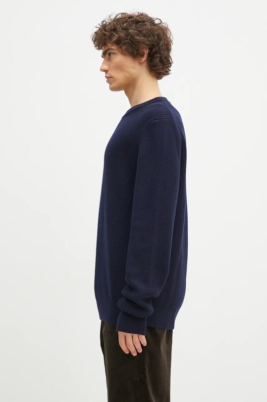 Norse Projects sweter wełniany Henning Merino Crew N45.0561.7004 granatowy AW24
