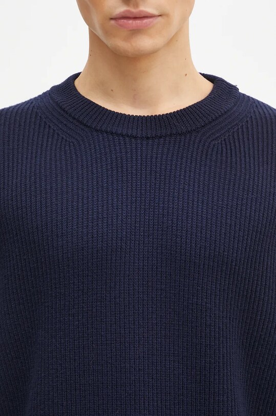 Norse Projects sweter wełniany Henning Merino Crew granatowy N45.0561.7004