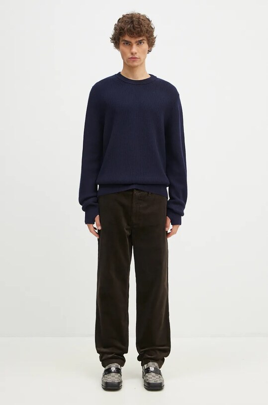 Norse Projects sweter wełniany Henning Merino Crew N45.0561.7004 granatowy