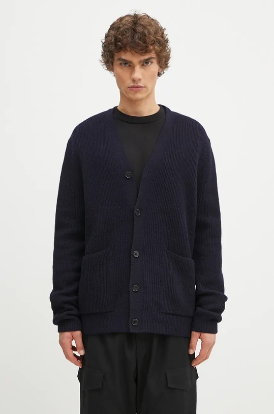 Вовняний кардиган Norse Projects Loki Wool Cotton Rib вовна темно-синій N45.0618.7004