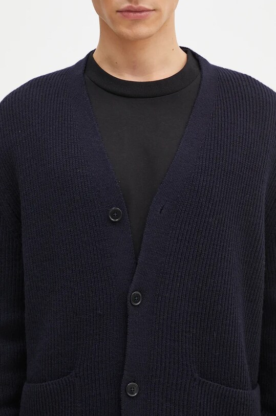 Вовняний кардиган Norse Projects Loki Wool Cotton Rib темно-синій N45.0618.7004