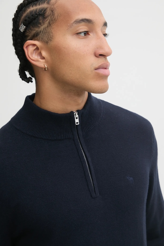 Sveter s prímesou vlny Abercrombie & Fitch tmavomodrá KI120.4180.200