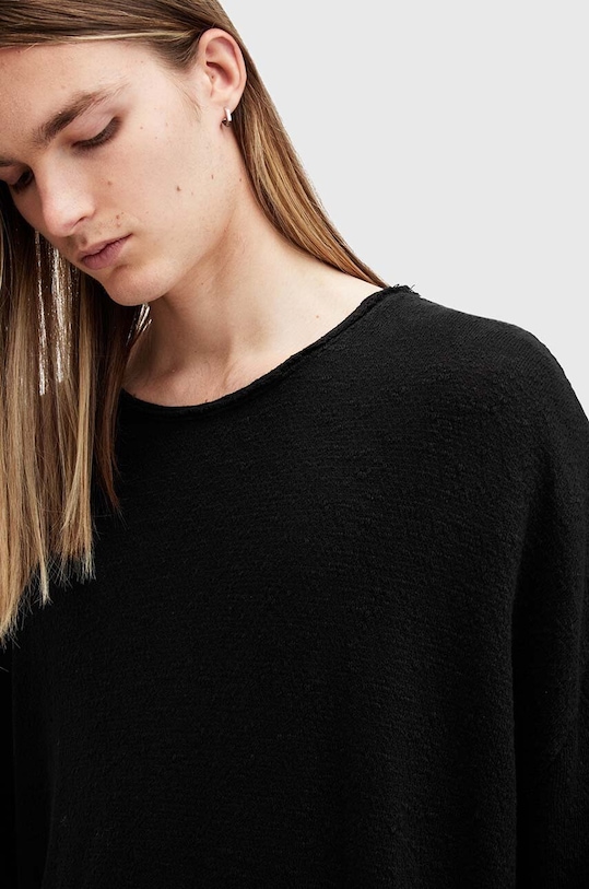 AllSaints sweter bawełniany SEARS LS CREW M003JB czarny SS25