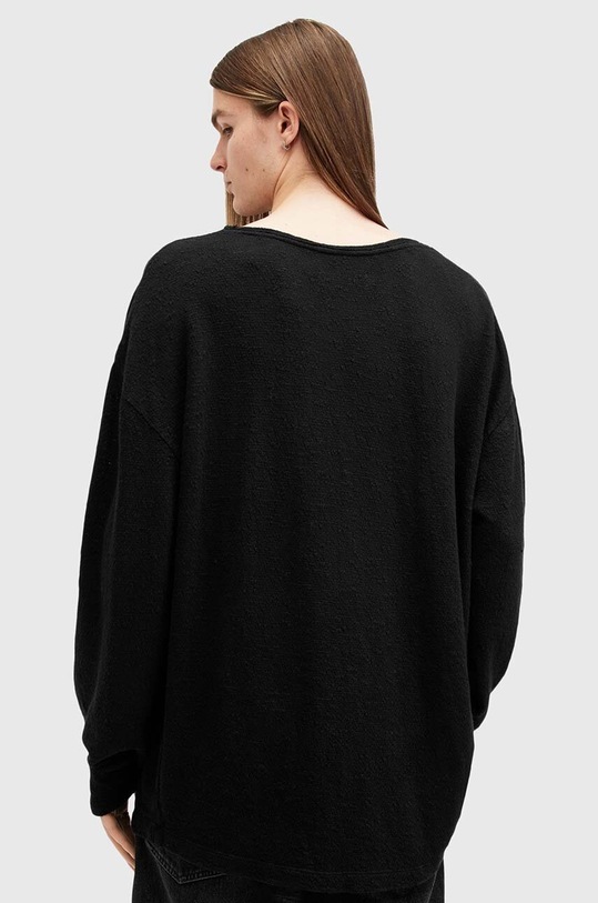 AllSaints sweter bawełniany SEARS LS CREW czarny M003JB