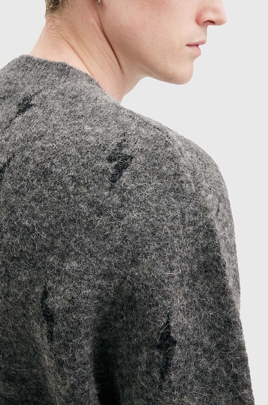 Odzież AllSaints sweter z domieszką wełny ZAP CREW M072KB szary