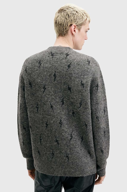 AllSaints sweter z domieszką wełny ZAP CREW szary M072KB