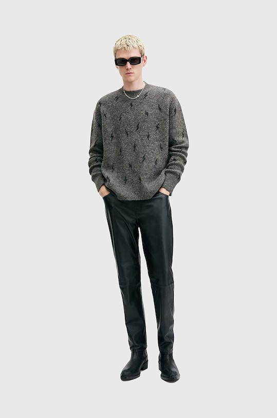 AllSaints sweter z domieszką wełny ZAP CREW M072KB