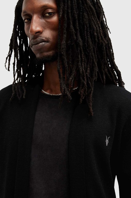 AllSaints kardigan wełniany MODE MERINO OPEN CAR M083KB czarny AW24