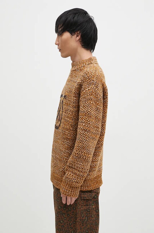 Μάλλινο πουλόβερ Drôle de Monsieur La Maille D tressE E.PO154.WO018.BN καφέ AW24