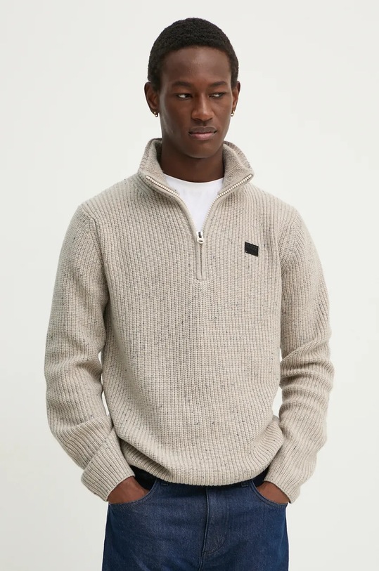 G-Star pulover din amestec de lână fixat bej D25123.D754