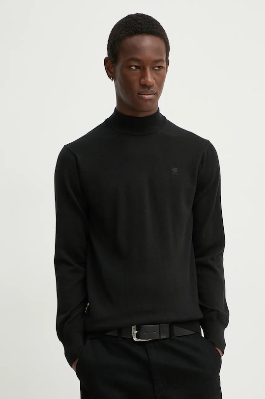 Μάλλινο πουλόβερ G-Star μαλλί μαύρο D25175.D847