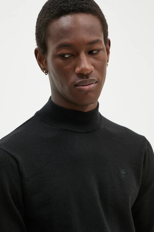 Μάλλινο πουλόβερ G-Star μαύρο D25175.D847