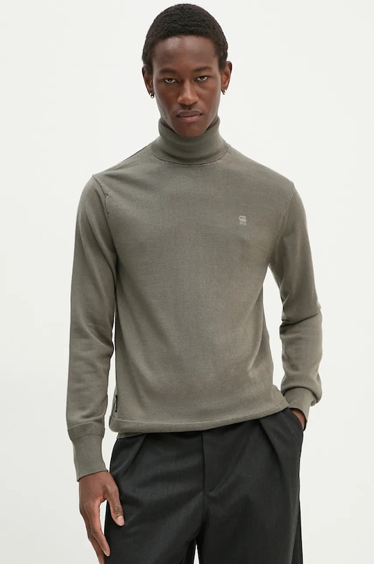 G-Star sweter wełniany wełna zielony D25177.D847