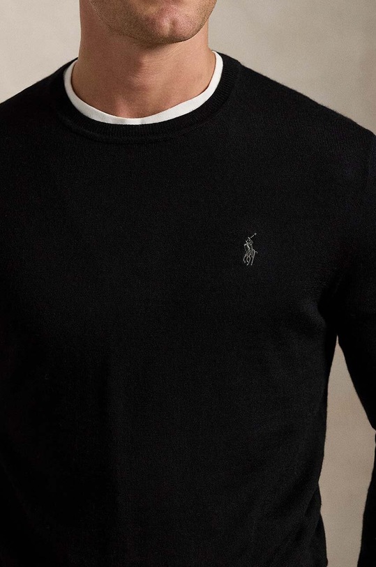 Vuneni pulover Polo Ralph Lauren Merino Wool crna 710946143004