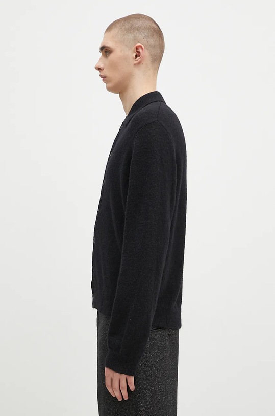 Vlněný svetr Our Legacy Evening Polo M4213ECFSE černá AW24