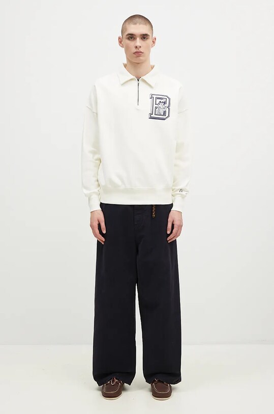 Billionaire Boys Club bluza bawełniana College Quarter Zip B24343 beżowy