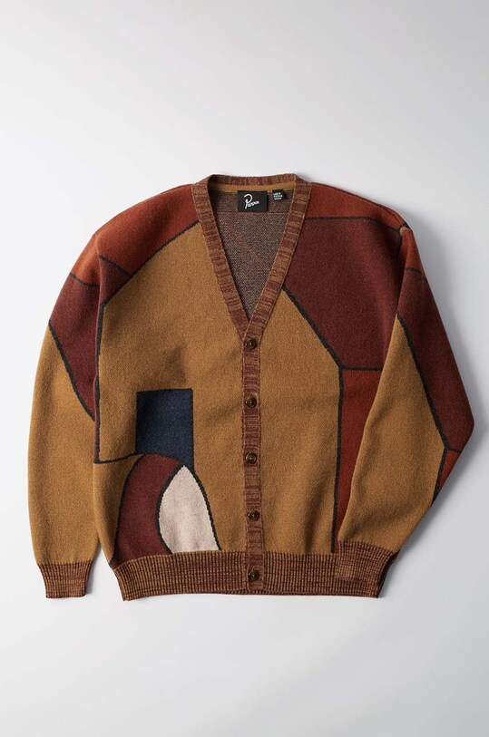 Oblečení Vlněný svetr by Parra Your Stupid Shed Knitted Cardigan 52325 hnědá
