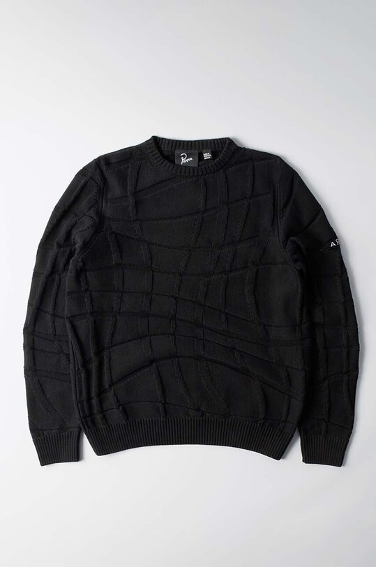 by Parra cotton jumper Your Boring Abstract Village Knitted Pullover chunky black 52330