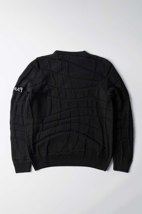 by Parra cotton jumper Your Boring Abstract Village Knitted Pullover 52330 black AW24