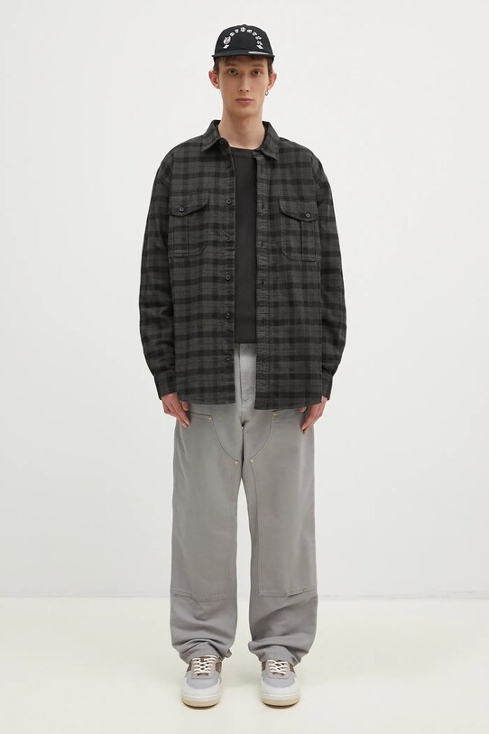 Хлопковая кофта Filson Waffle Knit Thermal Crew FMTEE0012 чёрный
