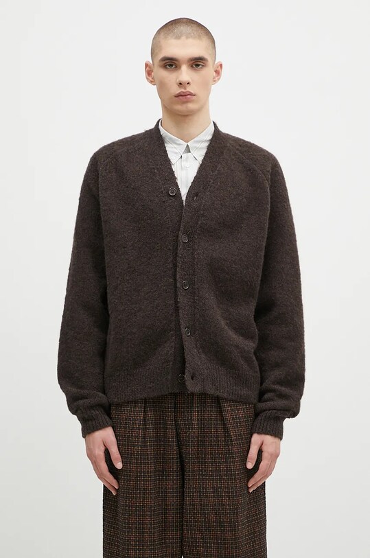 Шерстяной кардиган Universal Works шерсть коричневый 31458.BROWN