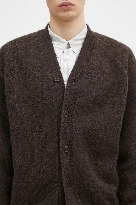 Universal Works woolen cardigan brown 31458.BROWN