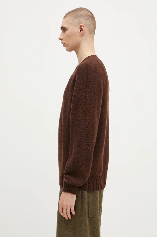 Universal Works pulover de lână 31760.COFFEE maro AW24