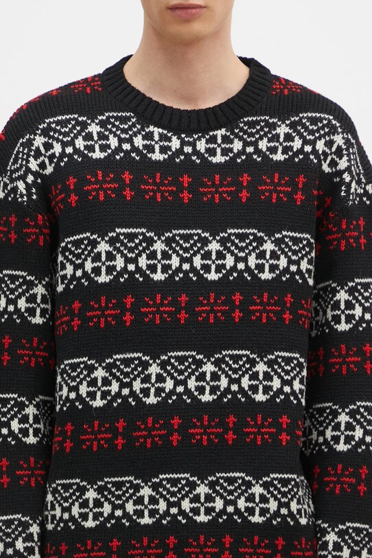 Vlněný svetr Needles Crew Neck Sweater černá PU317