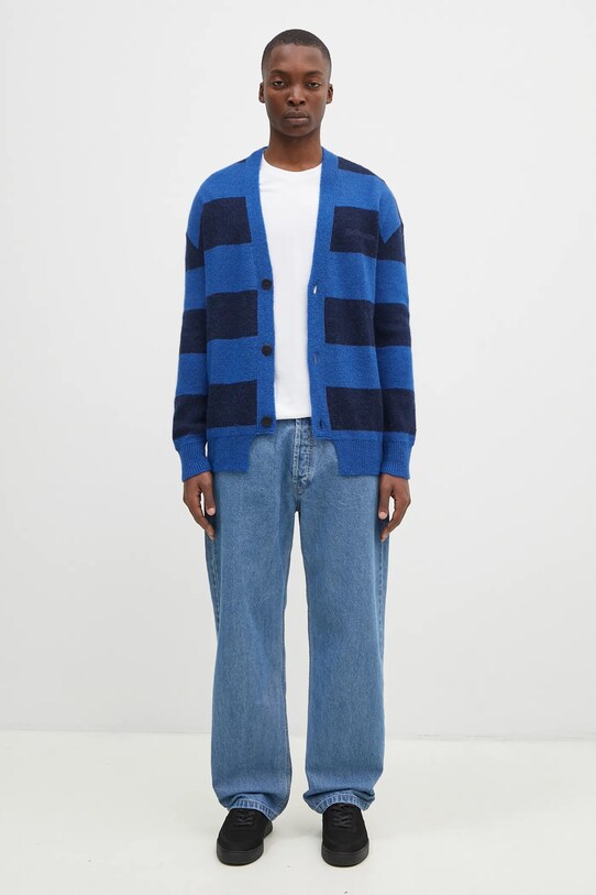 Kardigan No Problemo Striped Mohair Oversized Cardigan NP20025.02 plava
