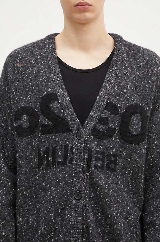 Kardigan s primjesom vune 032C ''Selfie'' Cardigan siva F24.URK.1611.400
