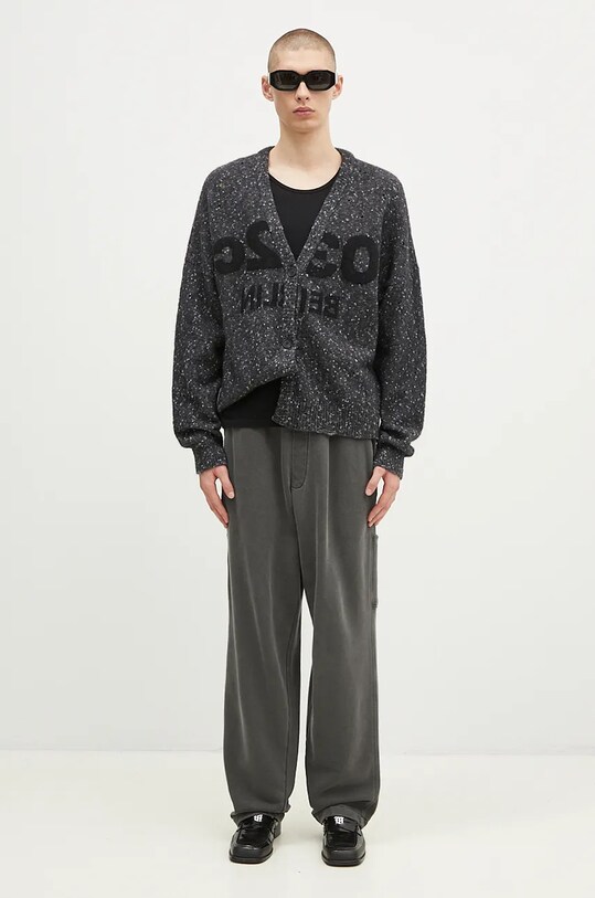 Kardigan s primjesom vune 032C ''Selfie'' Cardigan F24.URK.1611.400 siva
